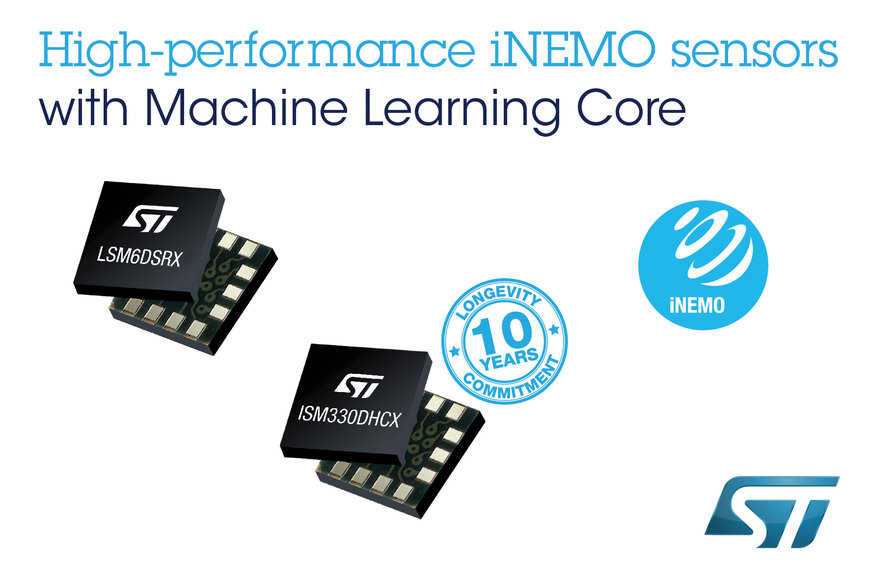 High-Grade iNEMO Sensors from STMicroelectronics Deliver Machine-Learning Core Efficiencies for Industrial and Consumer Applications